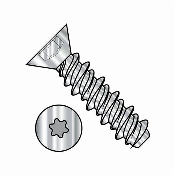 Self-Drilling Screw, #10-16 x 1 in, Plain 18-8 Stainless Steel Flat Head Torx Drive, 3000 PK