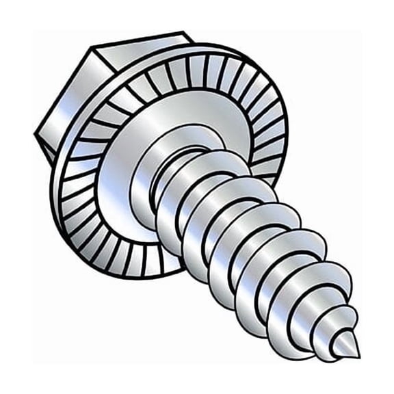 Self-Drilling Screw, 3/8"-12 x 1 in, Zinc Plated Steel Flange Hex Head External Hex Drive, 750 PK