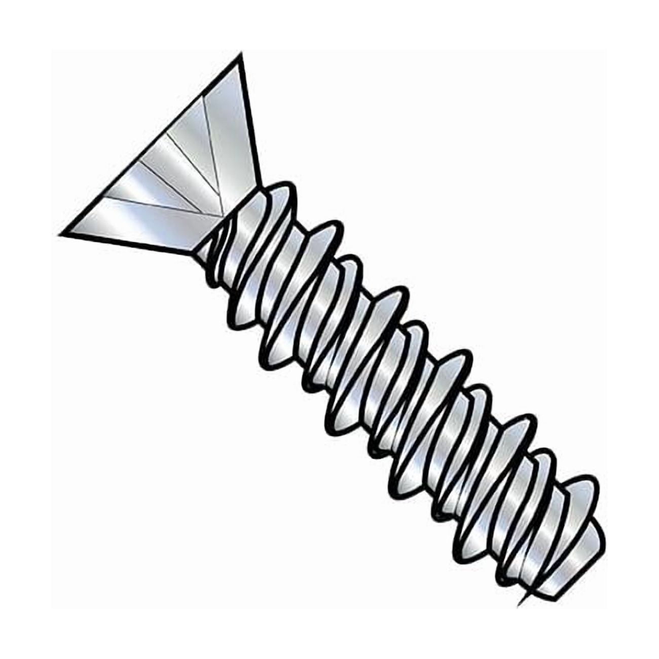 Self-Drilling Screw, #4-24 x 1 in, Zinc Plated Steel Flat Head Phillips Drive, 10000 PK