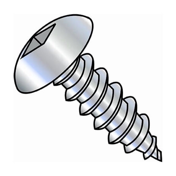 Self-Drilling Screw, #6-18 x 1/2 in, Zinc Plated Steel Truss Head Square Drive, 5000 PK
