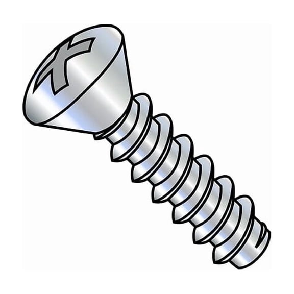 Self-Drilling Screw, #6-20 x 1/2 in, Zinc Plated Steel Oval Head Phillips Drive, 10000 PK