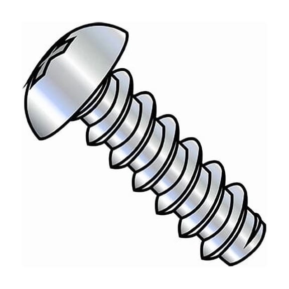 Self-Drilling Screw, #6-20 x 1/2 in, Zinc Plated Steel Round Head Phillips Drive, 10000 PK