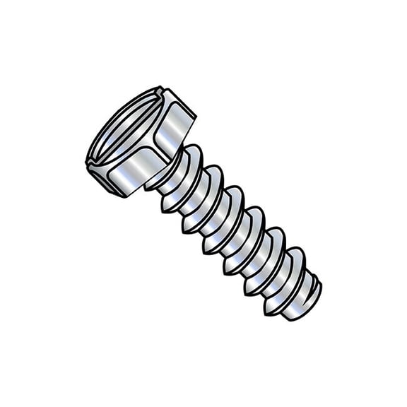 Self-Drilling Screw, #6-20 x 1/4 in, Zinc Plated Steel Flange Hex Head External Hex Drive, 10000 PK