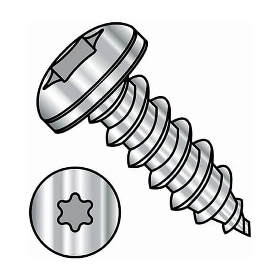 Self-Drilling Screw, #8-15 x 1 in, Plain 18-8 Stainless Steel Pan Head Torx Drive, 4000 PK