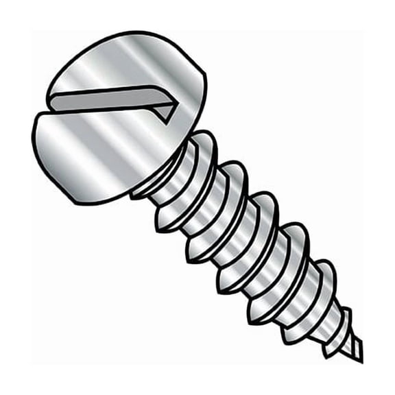Self-Drilling Screw, #8-15 x 7/8 in, Plain 18-8 Stainless Steel Pan Head Slotted Drive, 4000 PK