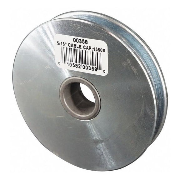 Sheave, Wire Rope, 5/16 in Max Cable Size, 1,550 lb Max Load, Zinc Plated 4JX63