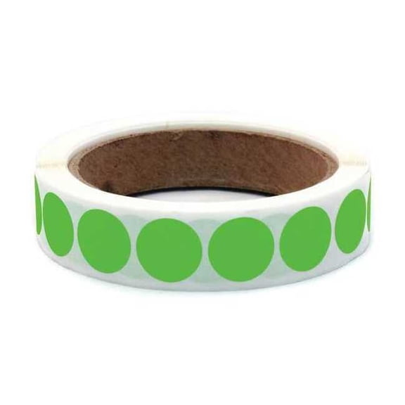 Manufacturer Varies Blank Dot Label Green 3/4"W, Pk1000 3VCN1