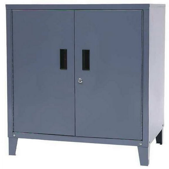 Shop Desk, 33 in H, 31 1/2 in W, 21 in D, Stationary, Gray, 1 Shelves, 0 Drawers