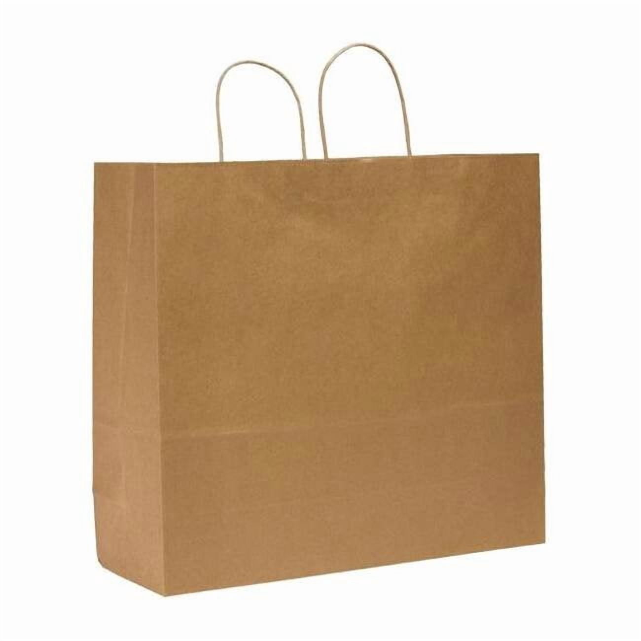 Shopping Bag Flat Bottom,Downtowner Brown, Paper Twist Handles, Pk200 87130