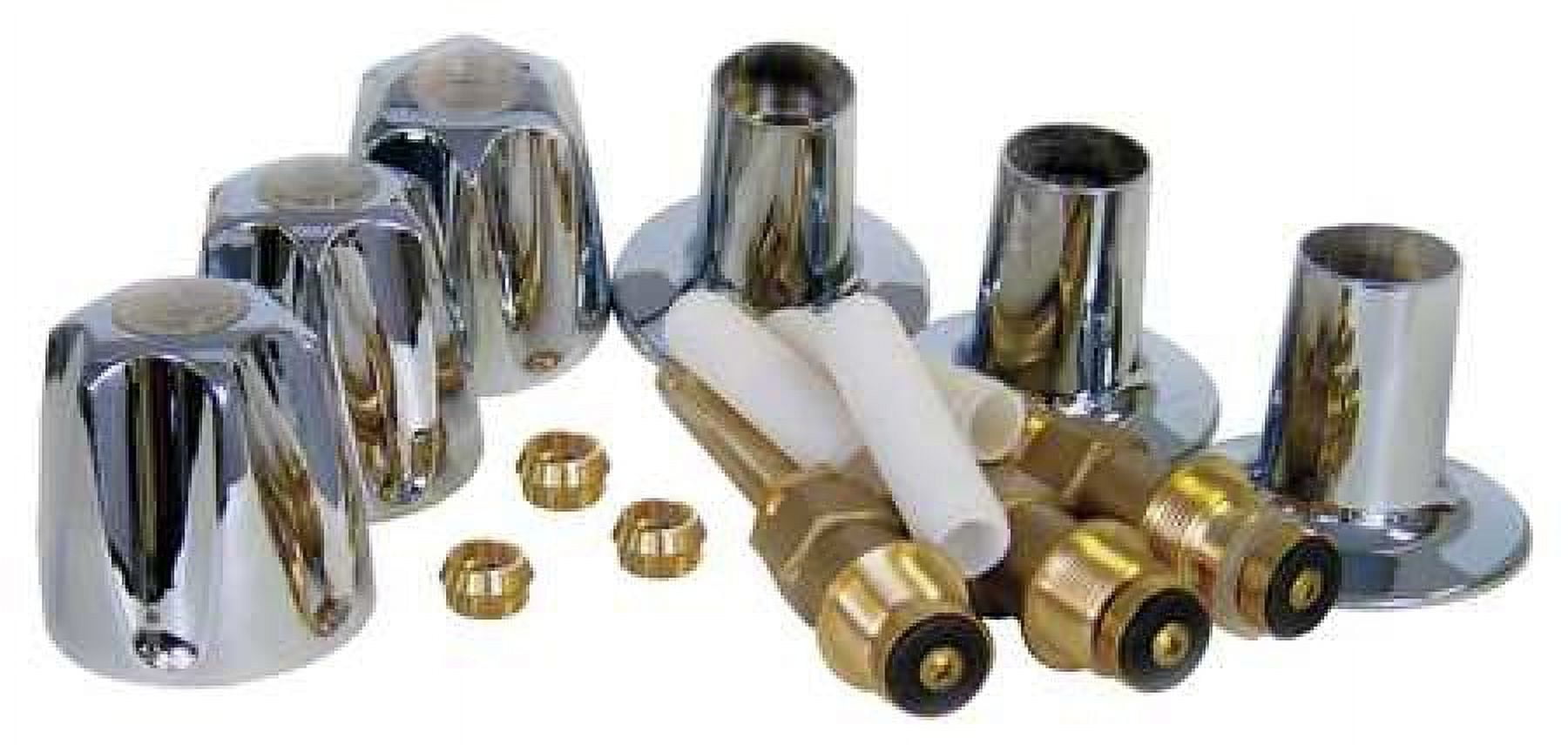 Chrome and Brass Shower Valve Rebuild Kit with Handles