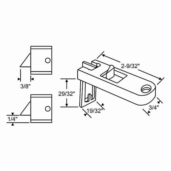 Slide Latch,Tilt Window,2-9/32" L 83-607BA-1