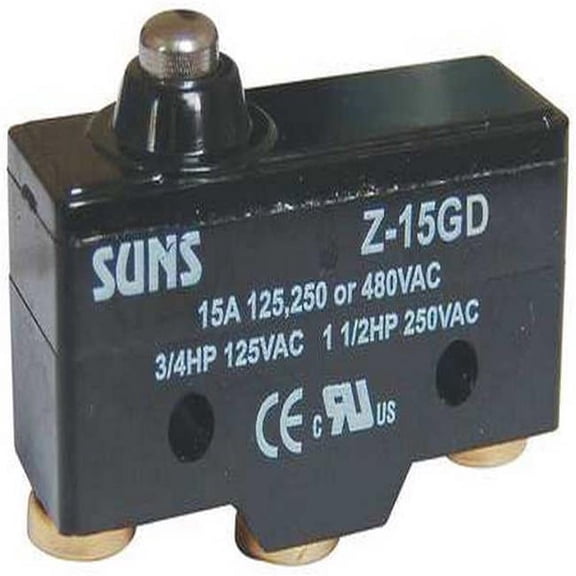 Snap Action Switch, Plunger, Short Actuator, SPDT, 15 A at 480 V AC Contact Rating