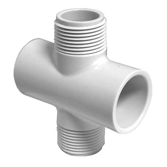 Manufacturer Varies PVC Cross, Socket x MNPT, 1 in Pipe Size 421A010