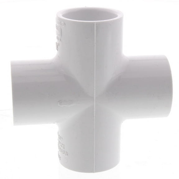 PVC Cross, Socket x Socket x Socket x Socket, 3 in Pipe Size