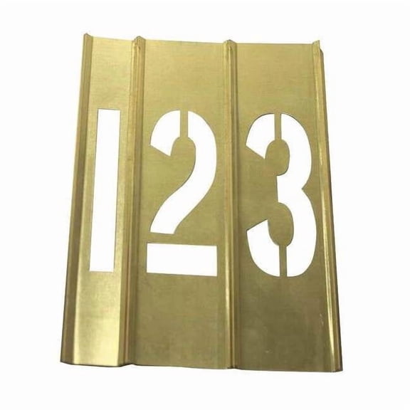 Stencil Kit, Number Set, Numbers, 2 in Character Height, Not Applicable Font, Brass, Yellow