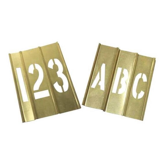 Manufacturer Varies Stencil Kit 46 Piece 2 In Brass 20Y519