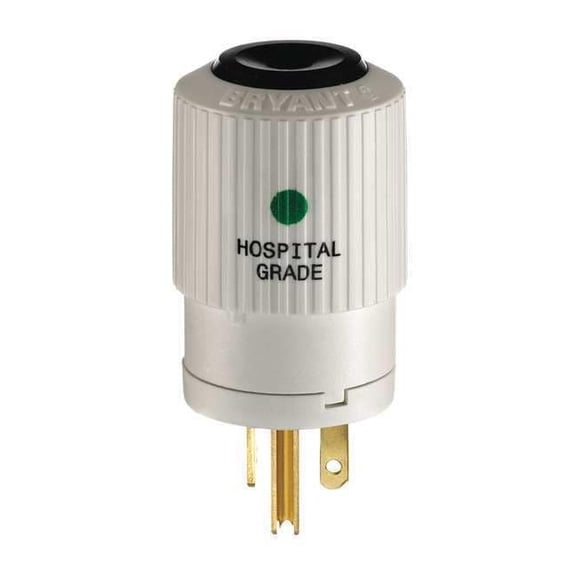 Bryant Straight Blade Plug,White,1.0 HP,125VAC BRY8366NP