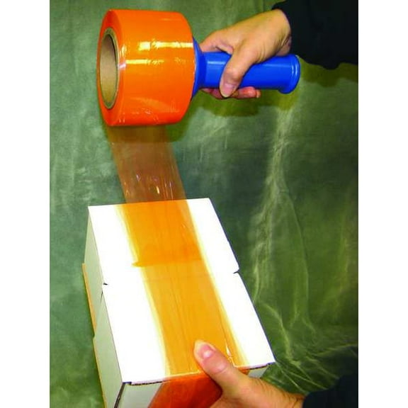 Stretch Wrap, 3" W x 1000 ft. L, 80 ga, Cast Style, Orange, Standard Duty