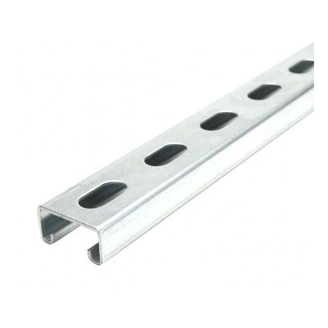 Single Channel Strut, Half Slotted, Steel, Galvanized, 9/16 in x 1-1/8 ...