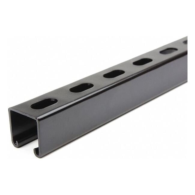 Single Strut Single Channel Strut, Slotted, Steel, Painted, 9/16 in x 1-1/8 in Hole ...