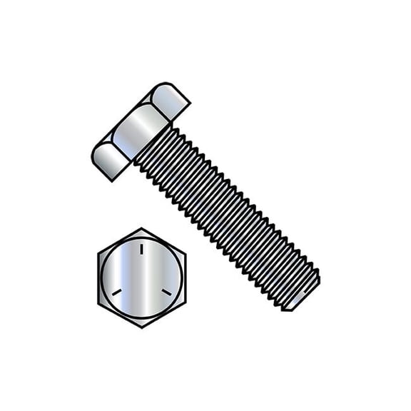 Grade 5, 3/4"-10 Hex Head Tap Bolt, Zinc Plated Steel, 6-1/2 in L, 10 PK