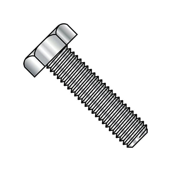18-8, 3/8"-16 Hex Head Tap Bolt, Plain Stainless Steel, 5 in L, 50 PK