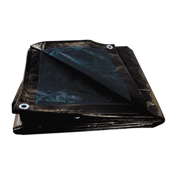 Standard Duty Tarp, 19 ft x 29 ft 4 in, 5.1 Mil, Brown/Black, Polyethylene