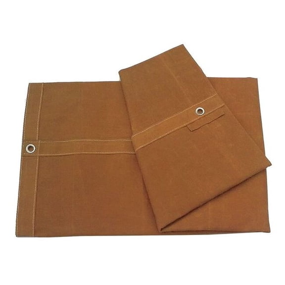 Standard Duty Tarp, 9 ft 6 in x 19 ft 6 in, 20 Mil, Brown, Cotton Canvas