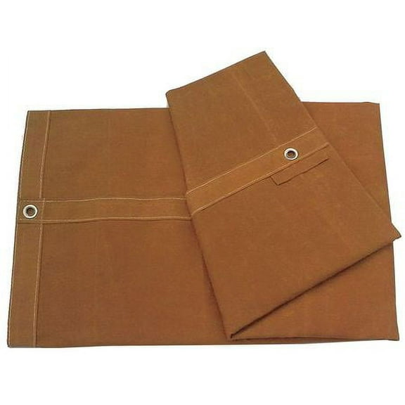 Standard Duty Tarp, 5 ft 6 in x 7 ft 6 in, 20 Mil, Brown, Cotton Canvas
