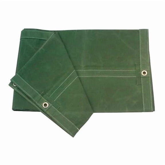 Heavy Duty Tarp, 9 ft 6 in x 11 ft 6 in, 30 Mil, Olive Green, Cotton Canvas