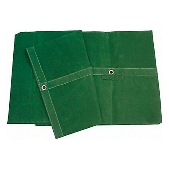 Standard Duty Tarp, 3 ft 6 in x 7 ft 6 in, 20 Mil, Green, Cotton Canvas