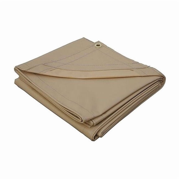 Heavy Duty Tarp, 15 ft 2 in x 19 ft 6 in, 20 Mil, Tan, Vinyl 5WTY7