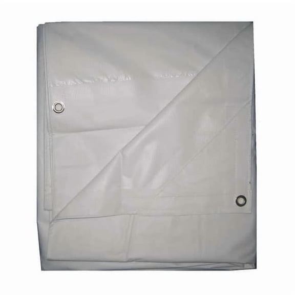 Standard Duty Tarp, 19 ft x 19 ft 6 in, 15 Mil, White, Vinyl 5WTW9