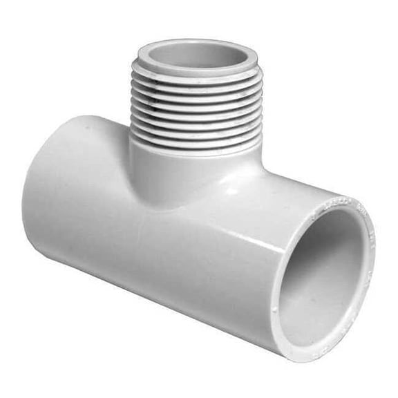 Manufacturer Varies PVC Tee, Socket x Socket x MNPT, 1 in Pipe Size 402B010