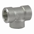 thumbnail image 1 of 304 Stainless Steel Socket Weld Tee Fitting, 1/2 in, Class 3000, 1 of 1
