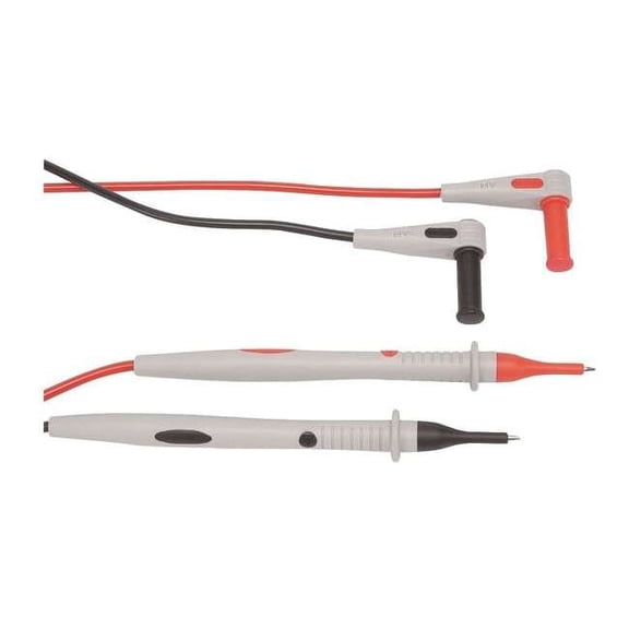 Test Probe Lead, CAT III 1000V, Precision Electronic Probe Set, 3 ft. 3", PVC, Black, Red