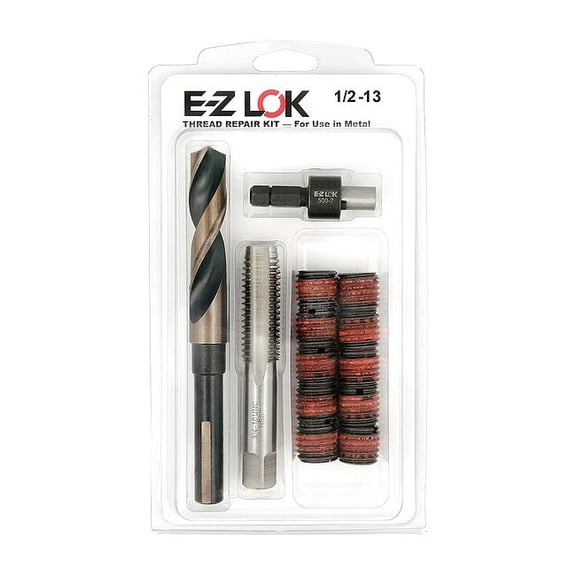 Thread Repair Kit, Self Locking Thread Inserts, Steel, 10 Inserts