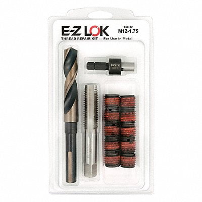Standard Wall Self Locking Thread Insert, M12-1.75 Int Thrd Sz, Steel EZ-650-12