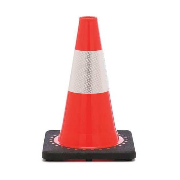 Traffic Cone, PVC, High-Intensity Prismatic, 12 in Height, 1.5 lb, Orange