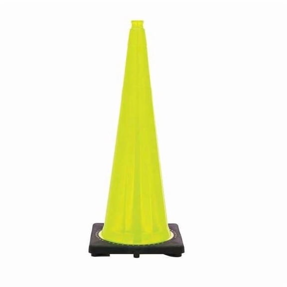 Traffic Cone, PVC, Non-Reflective, 36 in Height, 10 lb, Lime