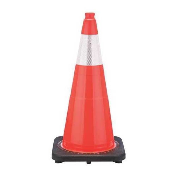 Traffic Cone, PVC, High-Intensity Prismatic, 36 in Height, 10 lb, Orange
