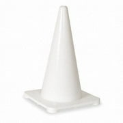 Traffic Cone, Polyethylene, Non-Reflective, 18 in Height, 1.5 lb, White 1YBW7