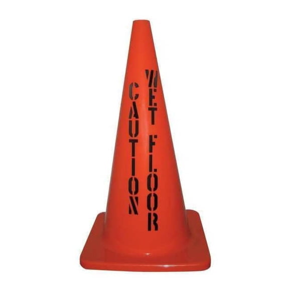 Traffic Cone, PVC, Non-Reflective, 18" Height, 2.3 lb, Red/Orange