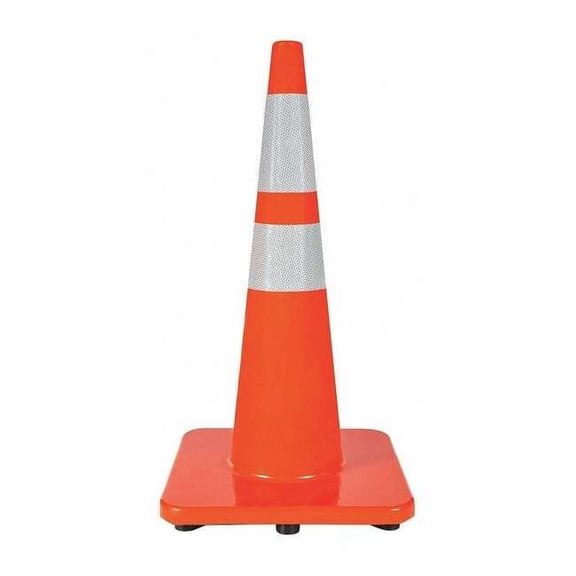 Traffic Cone, PVC, High-Intensity Prismatic, 28 in Height, 10 lb, Orange