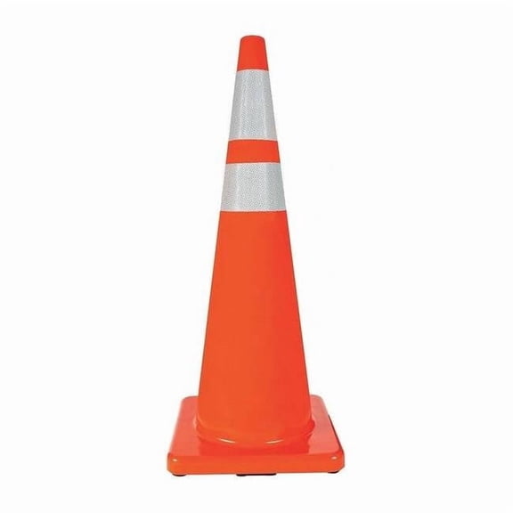 Traffic Cone, PVC, High-Intensity Prismatic, 36 in Height, 10 lb, Orange 6FHA2