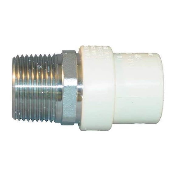 CPVC Transition Male Adapter, Schedule SDR-11, 1" Pipe Size, MNPT x CTS Hub