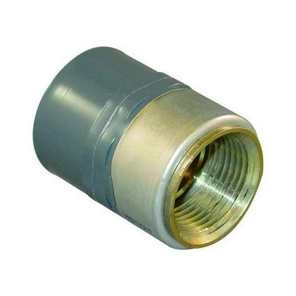 PVC, Brass Female Adapter, FNPT x Socket, 1-1/2 in Pipe Size