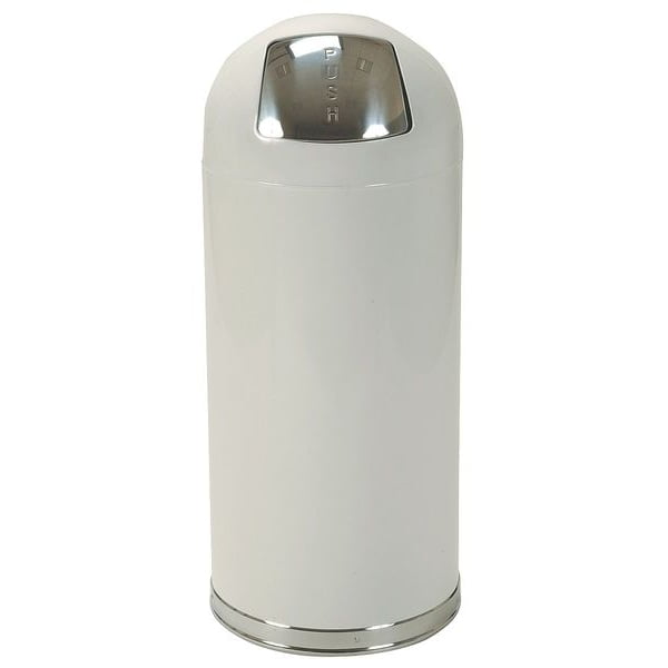 Manufacturer Varies Trash Can, Wht, 15 gal, Steel 4PGG1
