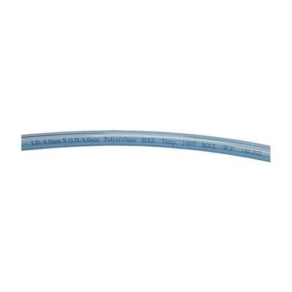 Manufacturer Varies Tubing,4mm ID x 6mm OD,250 Ft,Clear Blue 1PBU3