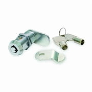 Pin Tumbler Keyed Cam Lock, Chrome, 5/8 in For Door Thickness, 2 Number of Keys, Alike Key Type